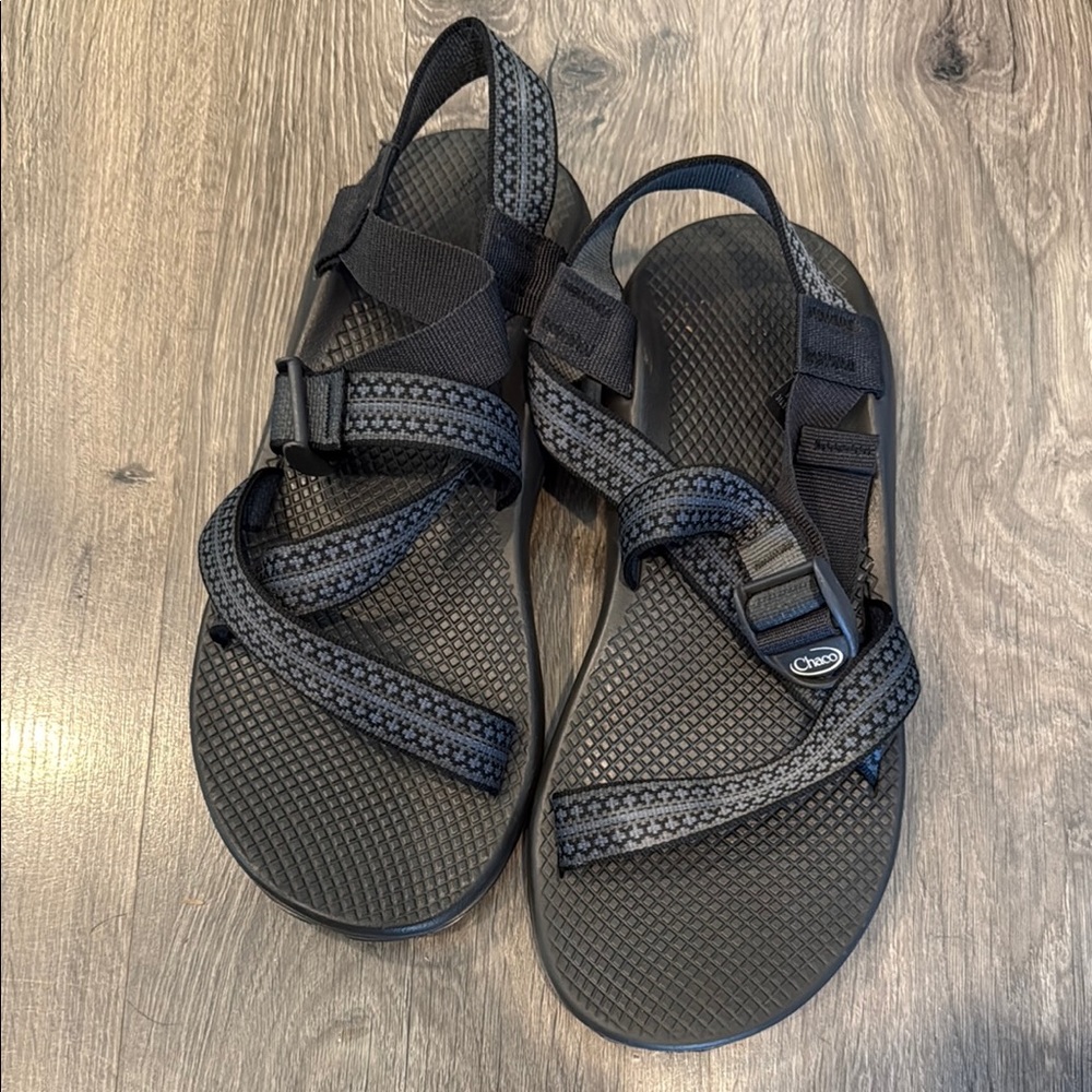 Chaco Black Sandals with Durable Straps and Textured Sole